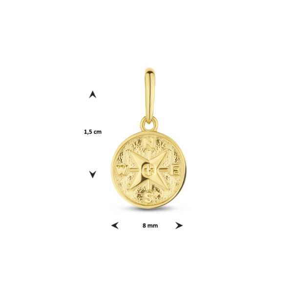 hanger kompas 14K geelgoud - Afbeelding 4