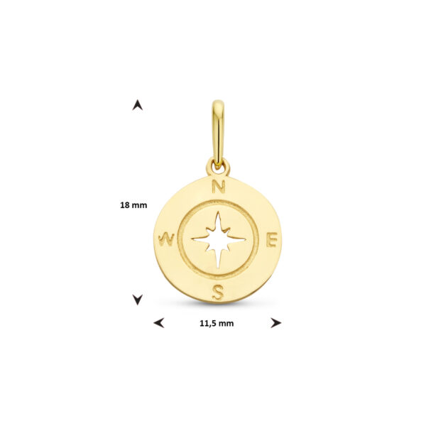 hanger kompas 14K geelgoud - Afbeelding 4