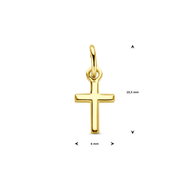 hanger kruis 10,5 mm 14K geelgoud - Afbeelding 4