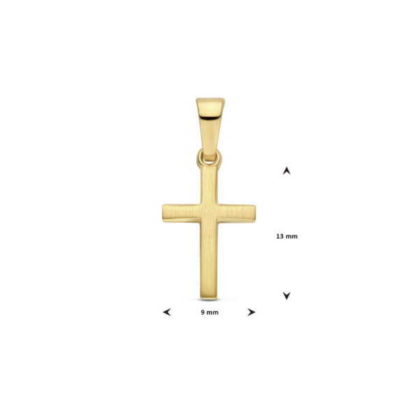 hanger kruis 13 mm 14K geelgoud - Afbeelding 4