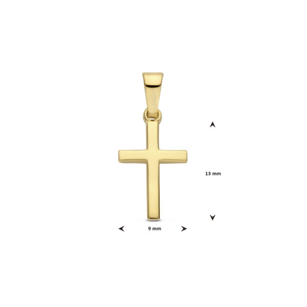 hanger kruis 13 mm 14K geelgoud - Afbeelding 4