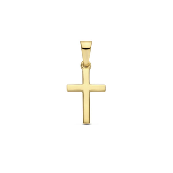 hanger kruis 13 mm 14K geelgoud