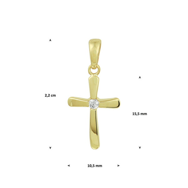 hanger kruis 14K geelgoud - Afbeelding 3