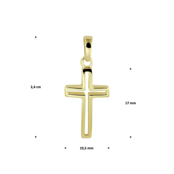 hanger kruis 14K geelgoud - Afbeelding 3