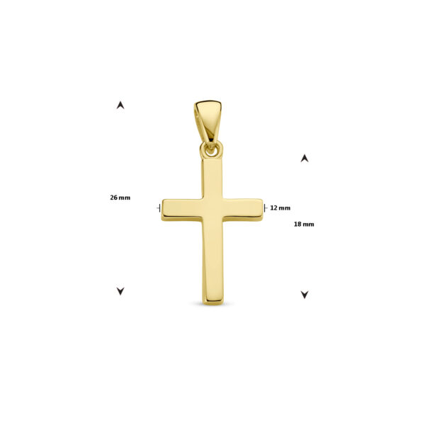 hanger kruis 14K geelgoud - Afbeelding 4