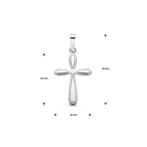 hanger kruis 25 mm zilver gerhodineerd - Afbeelding 4