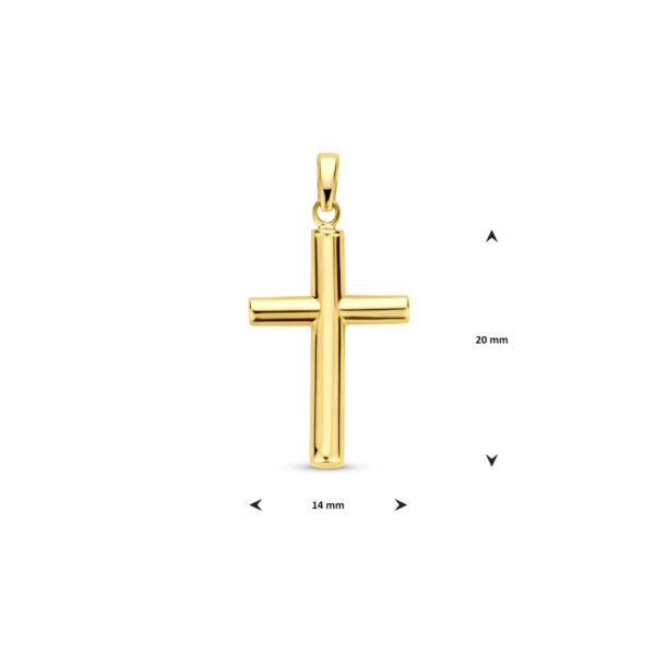 hanger kruis 28 mm 14K geelgoud - Afbeelding 4