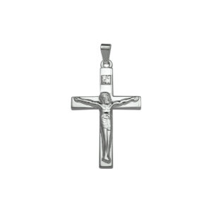 hanger kruis en corpus zilver wit