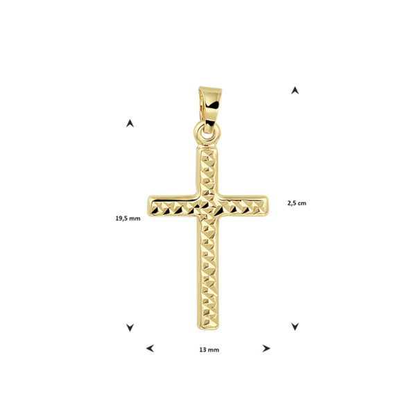 hanger kruis gediamanteerd 14K geelgoud - Afbeelding 3