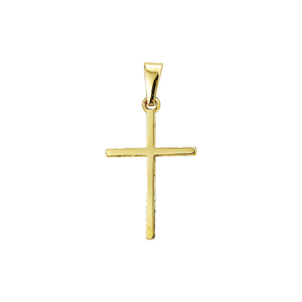 hanger kruis massief 14K geelgoud