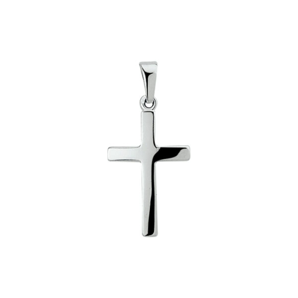 hanger kruis massief 14K witgoud