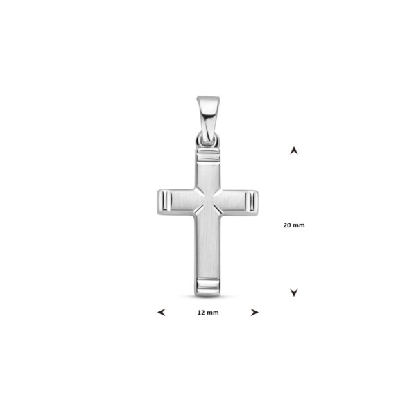 hanger kruis poli/mat gediamanteerd 20 mm zilver gerhodineerd - Afbeelding 4