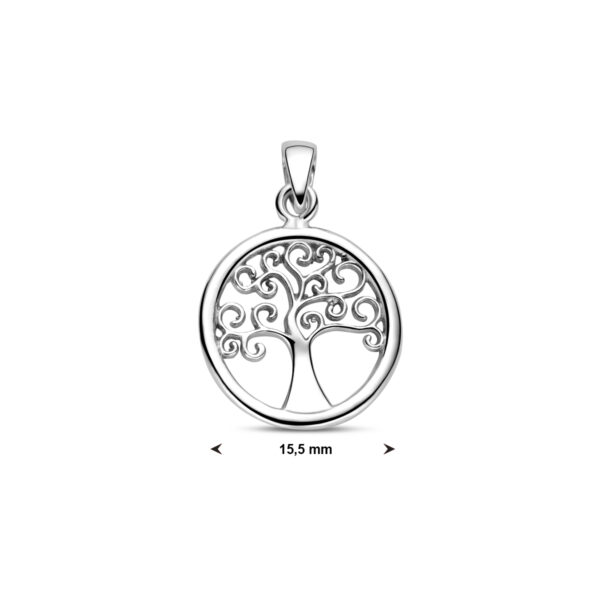 hanger levensboom 15,5 mm zilver gerhodineerd - Afbeelding 5