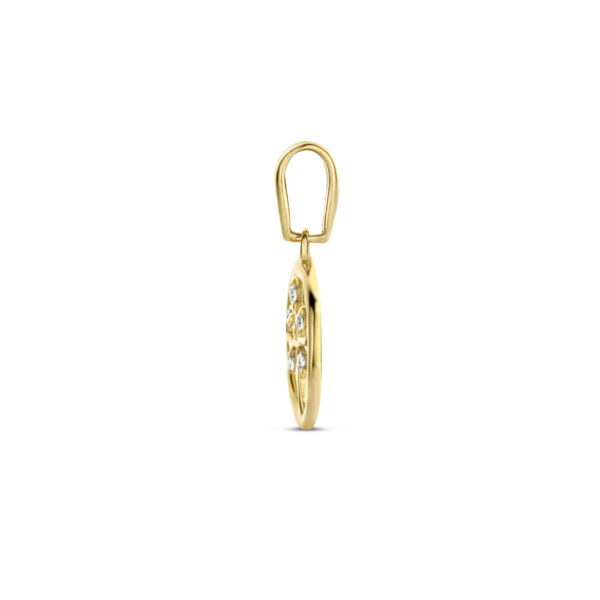 hanger levensboom zirkonia 14K geelgoud - Afbeelding 3