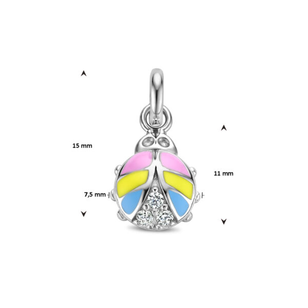 hanger lieveheersbeestje zirkonia zilver gerhodineerd - Afbeelding 4