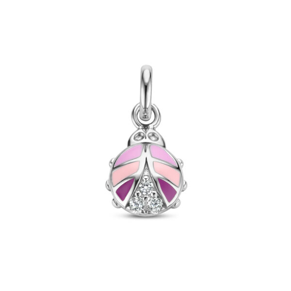 hanger lieveheersbeestje zirkonia zilver gerhodineerd