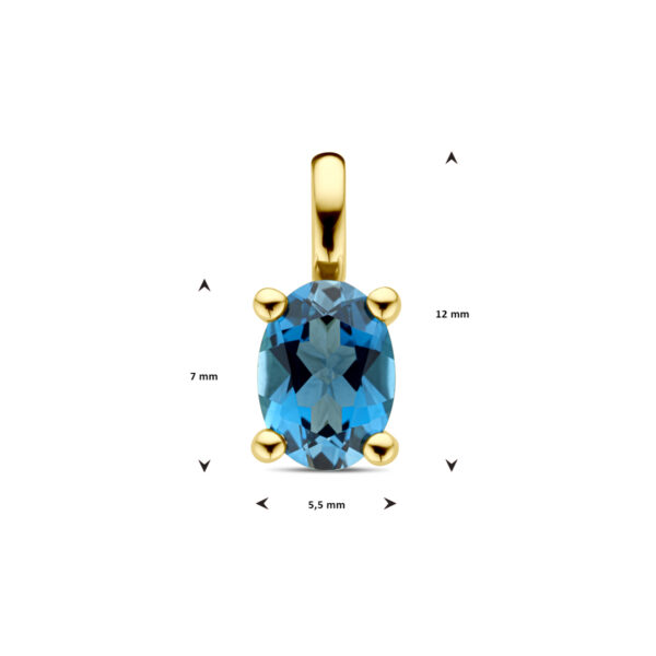 hanger london blue topaas 14K geelgoud - Afbeelding 4