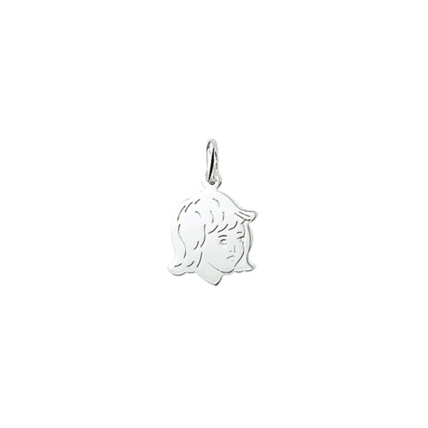 hanger meisje 17,5 x 13 mm zilver gerhodineerd