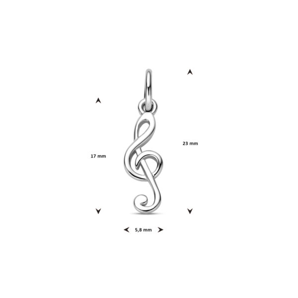 hanger muzieknoot zilver gerhodineerd - Afbeelding 4