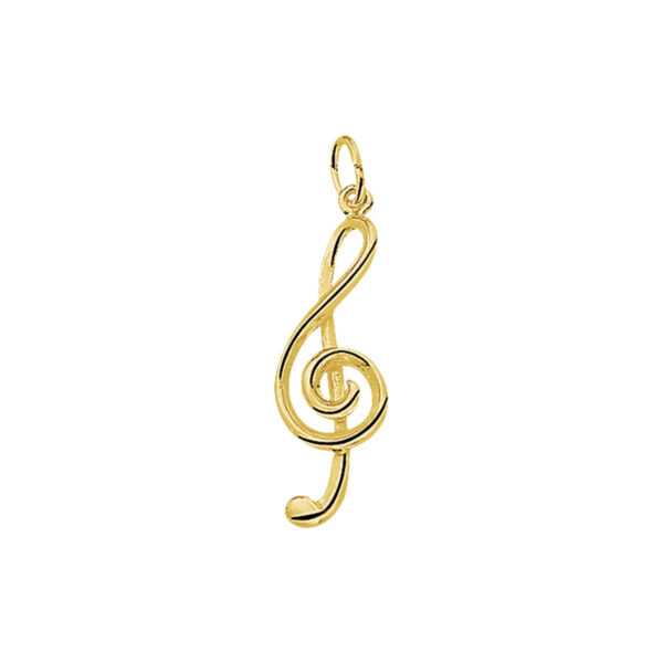 hanger muzieksleutel 14K geelgoud