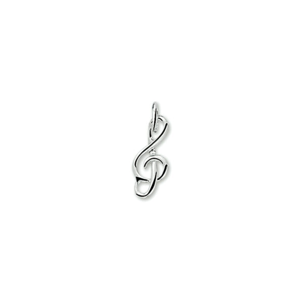 hanger muzieksleutel zilver gerhodineerd