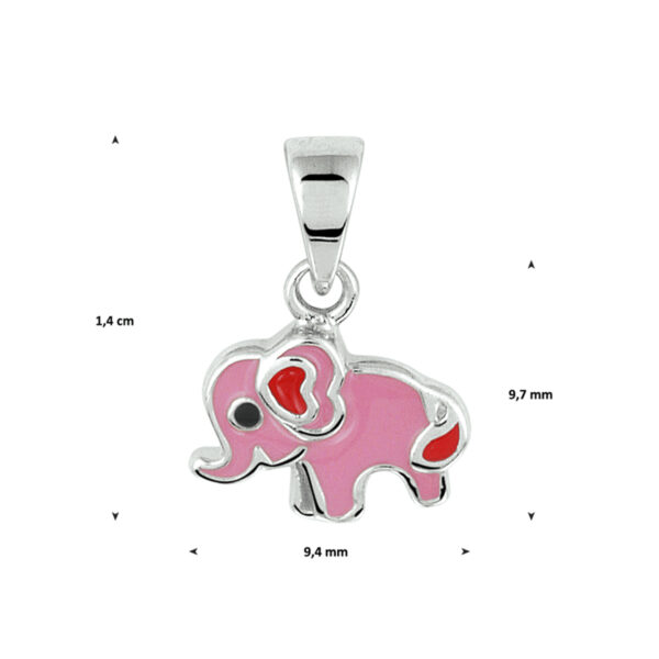 hanger olifant zilver gerhodineerd - Afbeelding 2