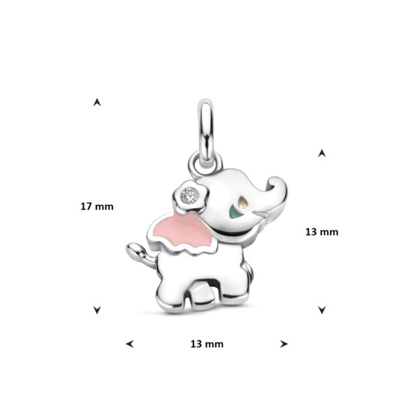hanger olifant zirkonia 17 mm zilver gerhodineerd - Afbeelding 4