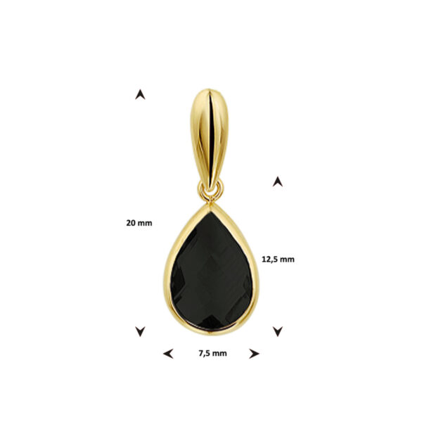 hanger onyx 14K geelgoud - Afbeelding 4