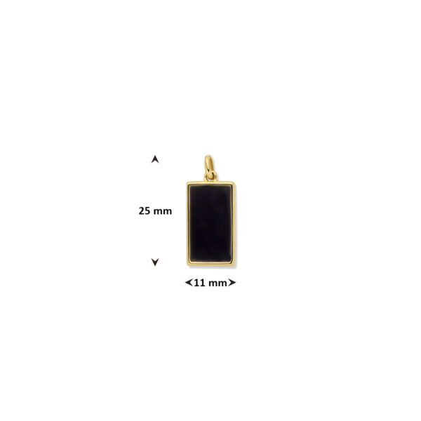 hanger onyx 25 mm 14K geelgoud - Afbeelding 3