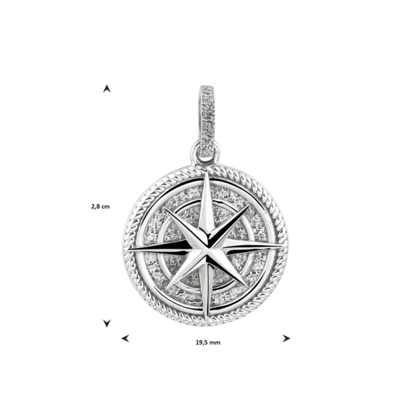 hanger oxi ster zilver geoxideerd - Afbeelding 2