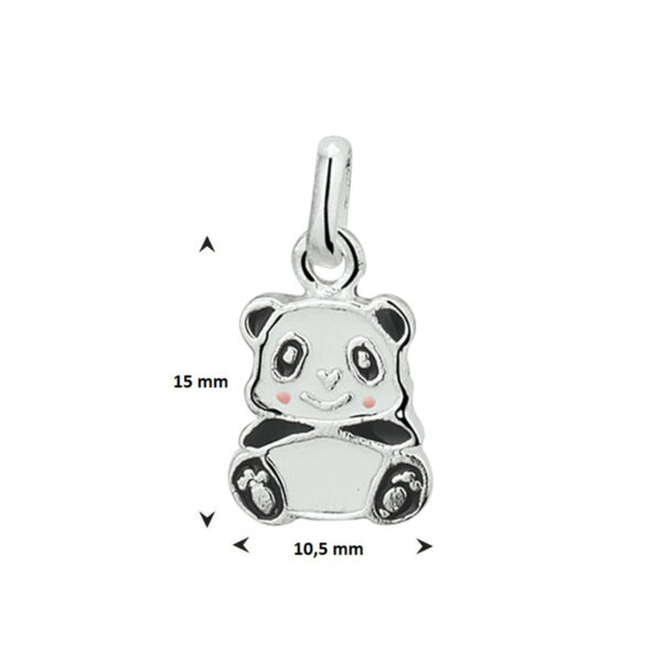 hanger panda zilver wit - Afbeelding 2