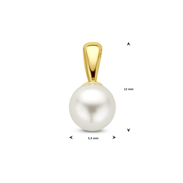 hanger parel 12 mm 14K geelgoud - Afbeelding 4