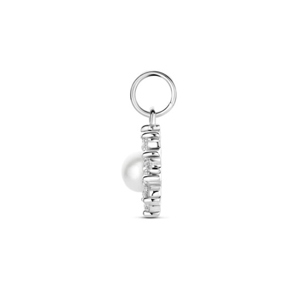 hanger parel en zirkonia 16 mm zilver gerhodineerd - Afbeelding 3