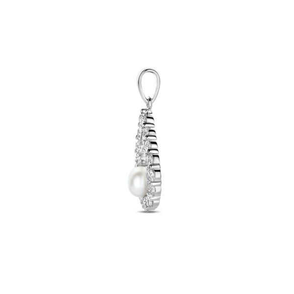 hanger parel en zirkonia 26 mm zilver gerhodineerd - Afbeelding 3