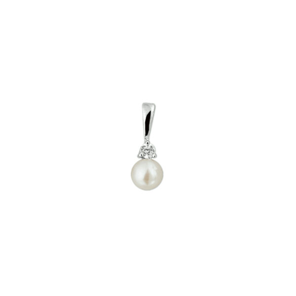 hanger parel en zirkonia zilver gerhodineerd