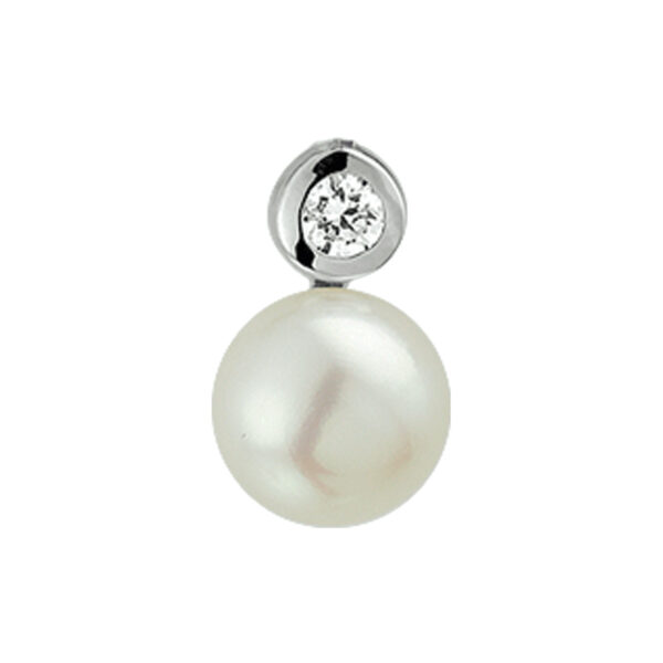 hanger parel en zirkonia zilver gerhodineerd