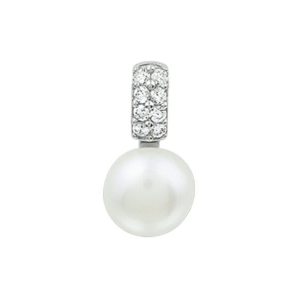 hanger parel en zirkonia zilver gerhodineerd