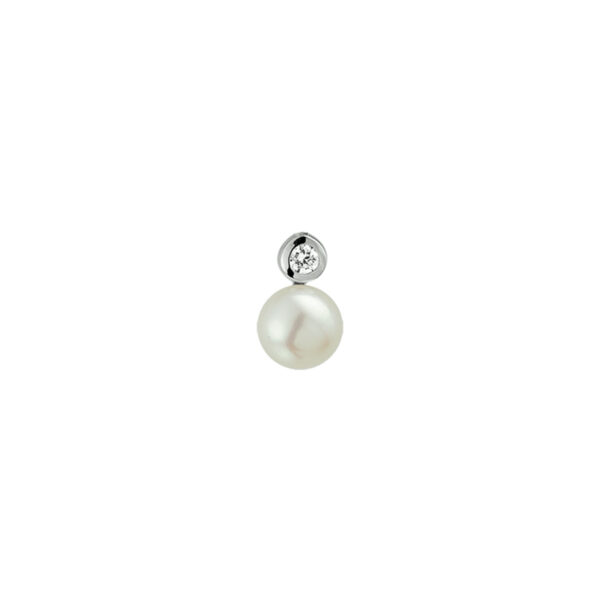 hanger parel en zirkonia zilver gerhodineerd