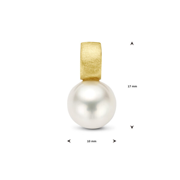 hanger parel gescratcht 14K geelgoud - Afbeelding 4