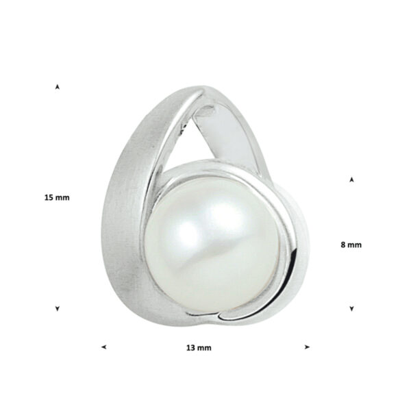 hanger parel zilver gerhodineerd - Afbeelding 2