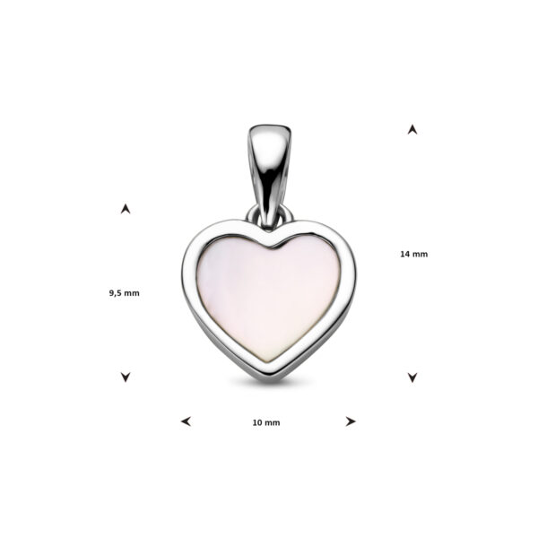 hanger parelmoer hart zilver gerhodineerd - Afbeelding 4