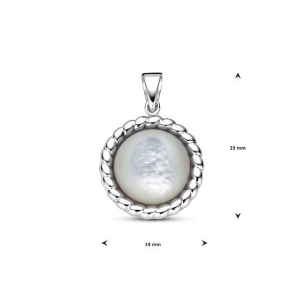 hanger parelmoer zilver gerhodineerd - Afbeelding 4