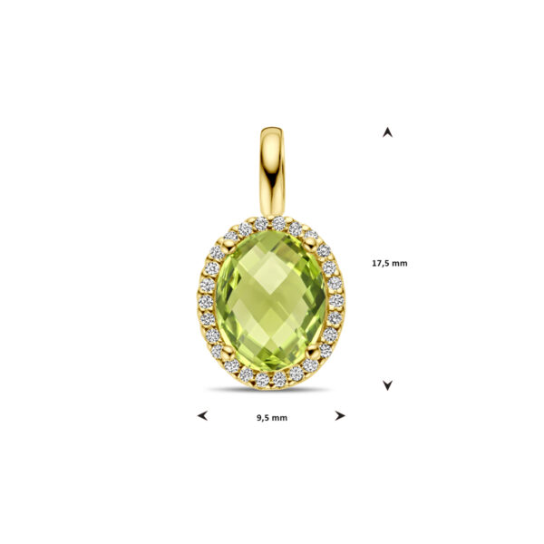 hanger peridot en diamant 0.09ct h si 14K geelgoud - Afbeelding 4