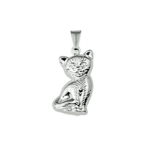 hanger poes zilver wit