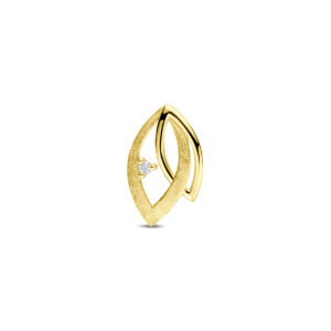hanger poli/mat diamant 0.02ct h si 15,5 mm 14K geelgoud