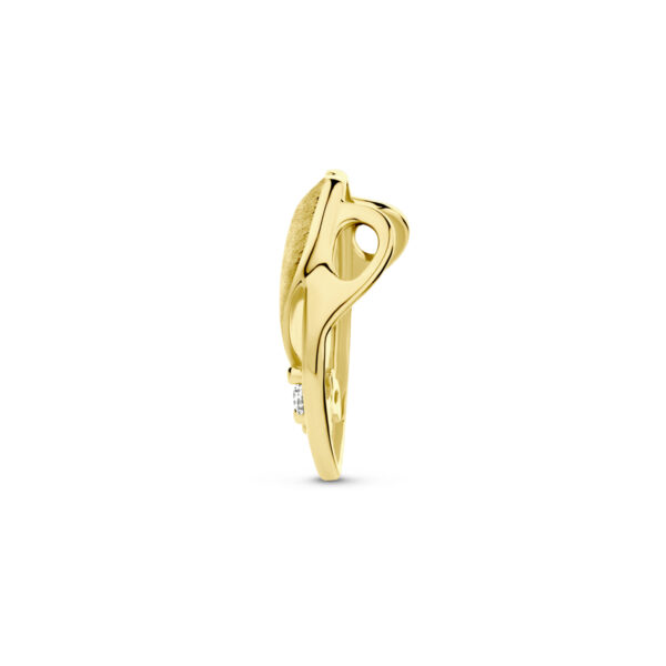 hanger poli/mat diamant 0.04ct h si 14K geelgoud - Afbeelding 3