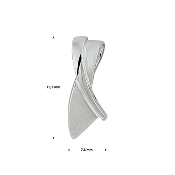 hanger poli/mat zilver gerhodineerd - Afbeelding 2