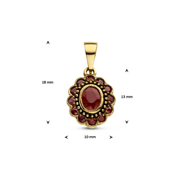 hanger robijn 14K geelgoud - Afbeelding 4