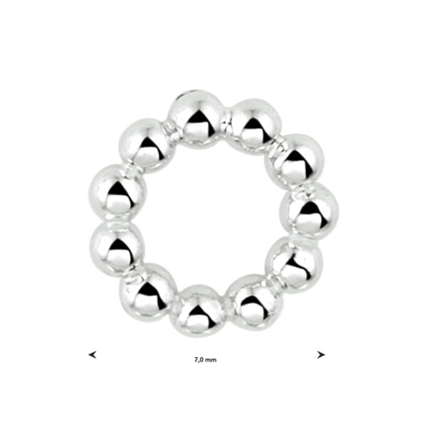 hanger rond bolletjes zilver gerhodineerd - Afbeelding 4
