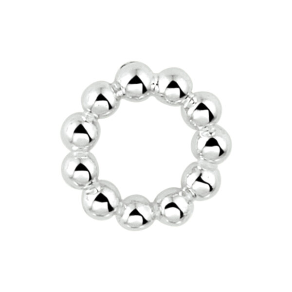 hanger rond bolletjes zilver gerhodineerd